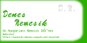 denes nemcsik business card